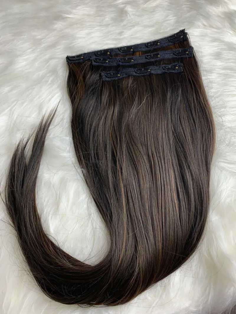 Kit Telas Castanho com Mechas 75cm Fibra de Colágeno Tic Tac, foto 1