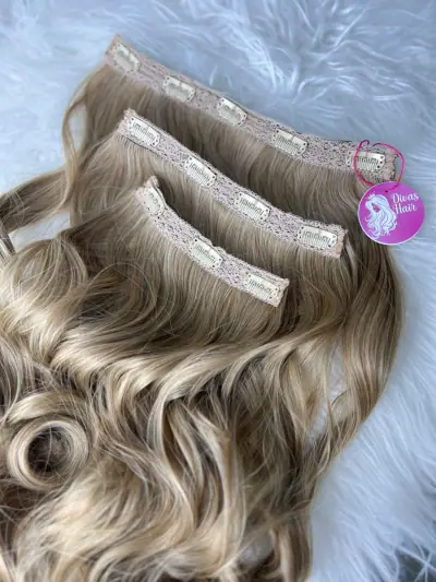 Kit 3 Telas Loiro Bege Ondulado 60cm Fibra de Colágeno