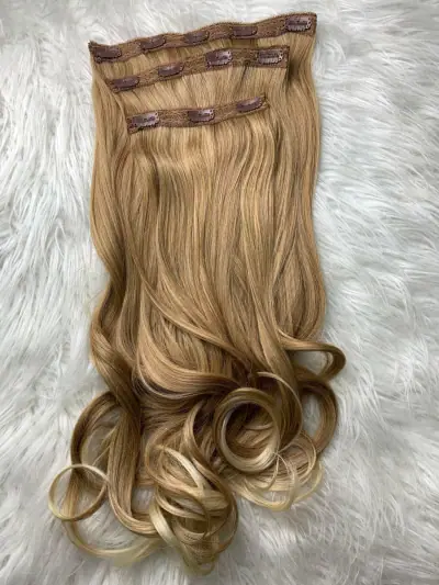 Kit 3 Telas Loiro Ombre Hair Ondulado 65cm Fibra de Colágeno