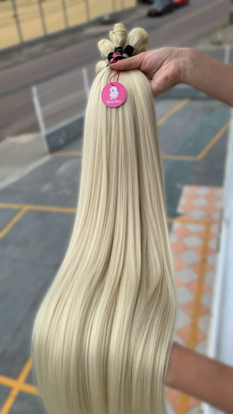 Loiro Claríssimo Liso 80cm - Telas para Colocação Fixa - #613 - Fibra de Colágeno, foto 1