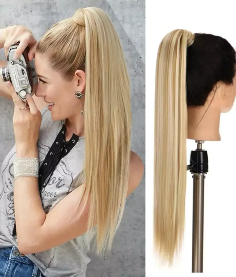 Rabo de Cavalo Loiro com Mechas #27/613 (Velcro) 70cm, foto 1