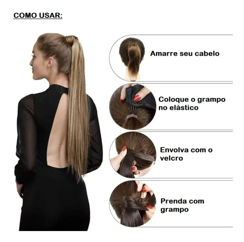 Rabo de Cavalo Preto 70cm, foto 5