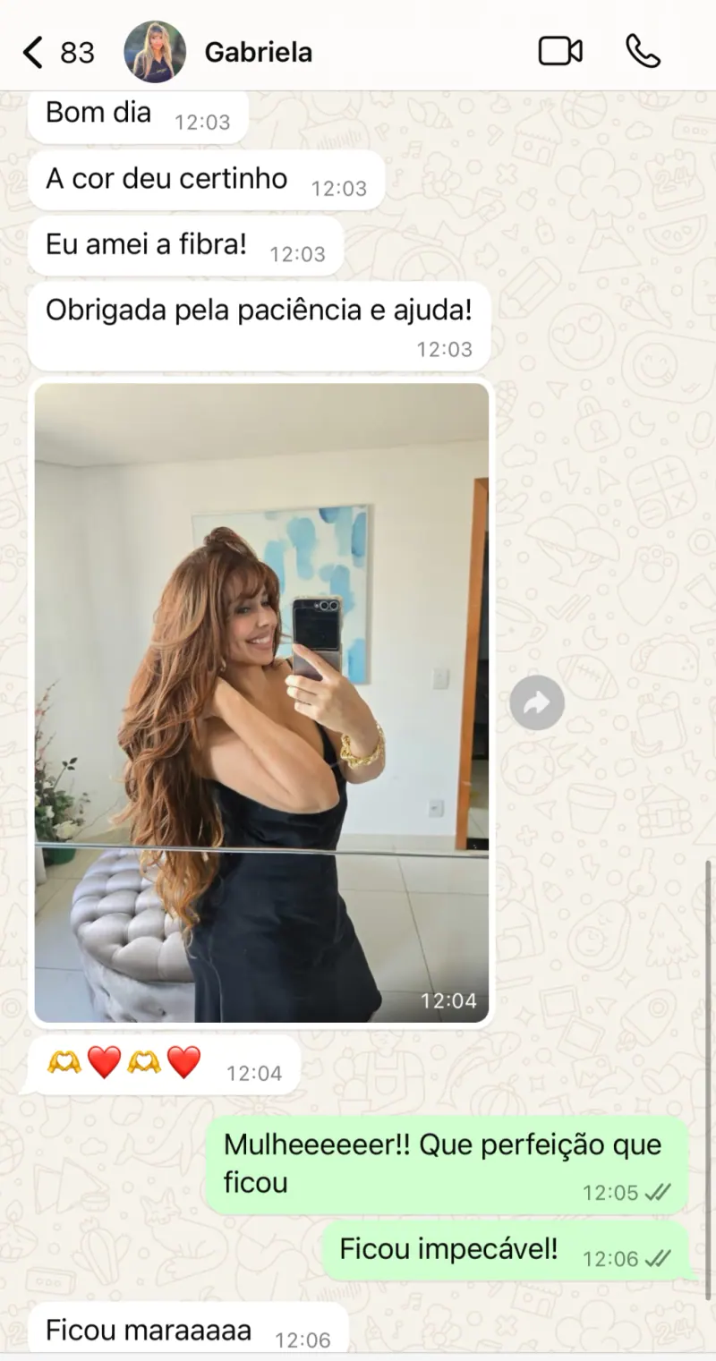 Tela Fibra de Colágeno Castanho Ombre Mel Ondulado (Colocação Fixa), foto 6