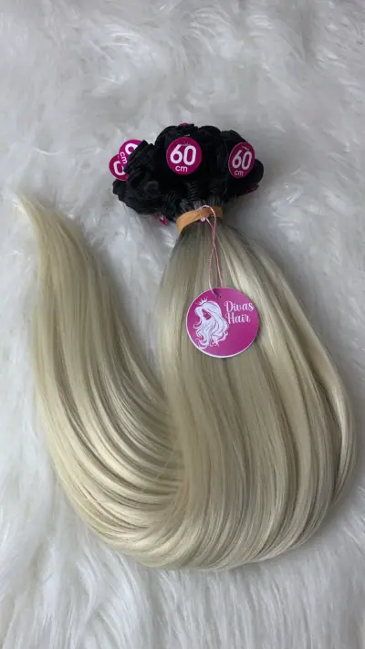Tela Fibra de Colágeno Loiro Platinado Liso 65cm (Colocação Fixa)