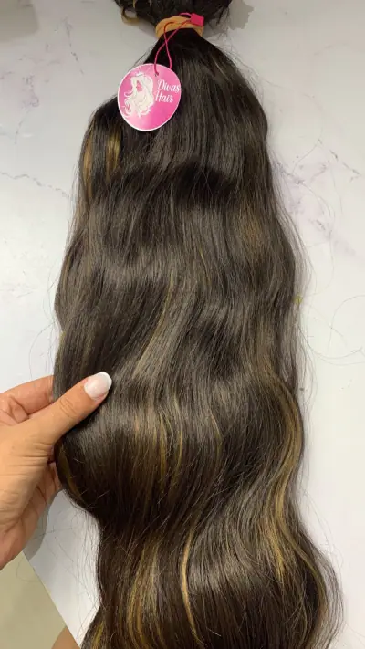Tela Fibra de Colágeno Morena Iluminada Ondulado 320g (Colocação Fixa)